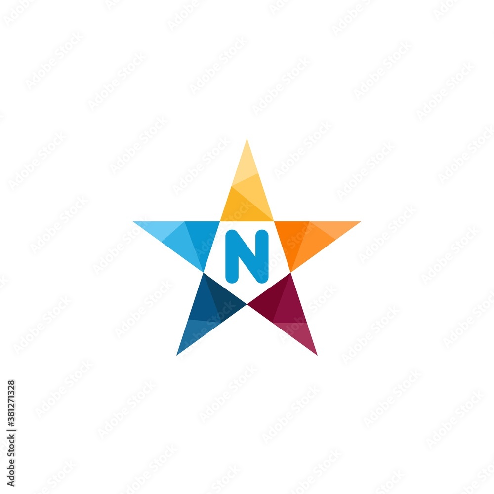 n letter star abstract colorful logo design n letter star abstract colorful logo design