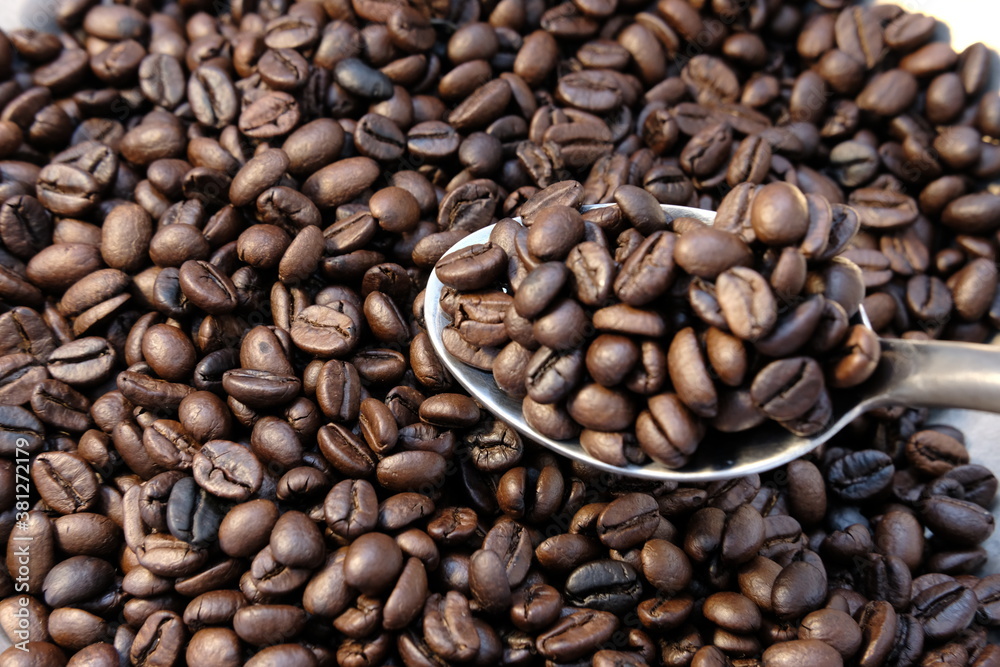 close up roast coffee bean background and texture close up roast coffee bean background and texture