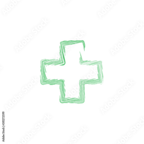 watercolor medical cross. p...