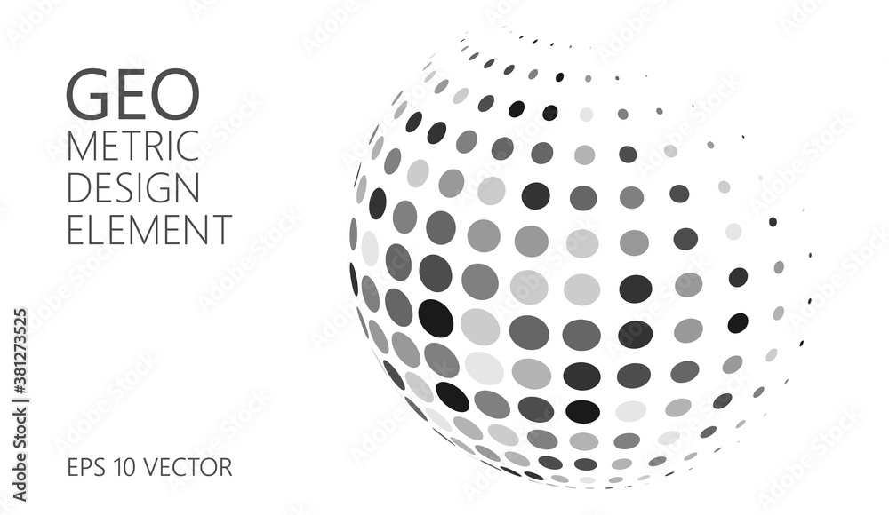 Abstract vector graphic element , halftone style , for web design, presentation, business card, invitation, poster, cover, landing page.