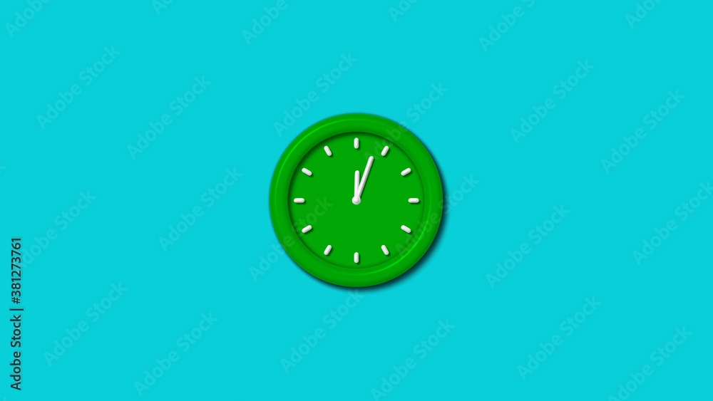 New green color 3d wall clock isolated on cyan background,3d wall clock New green color 3d wall clock isolated on cyan background,3d wall clock