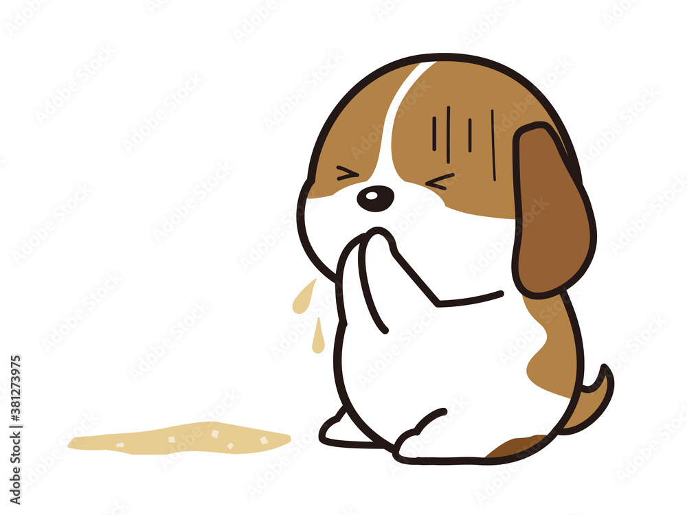 吐いてしまった子犬