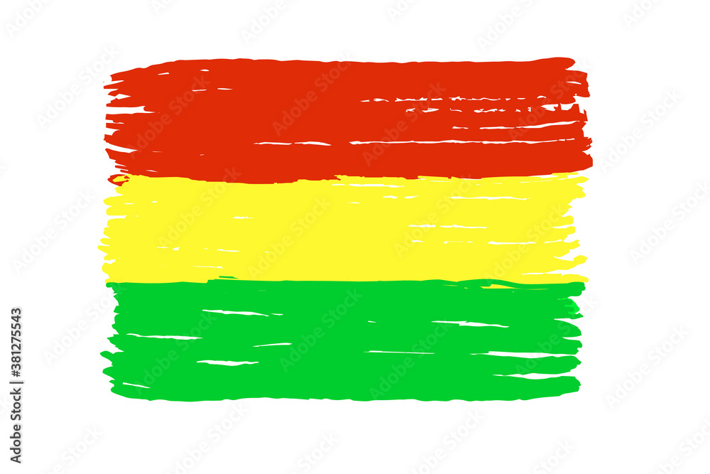 Obraz premium Bolivian national flag. Vector illustration