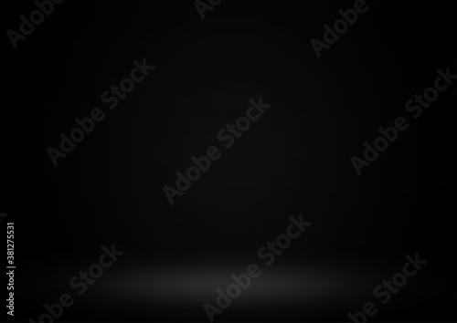 Empty black color studio room background, can use for background and product display. Banner for advertise product