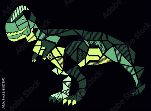Vector Illustration of Dinosaur by geometric shapes