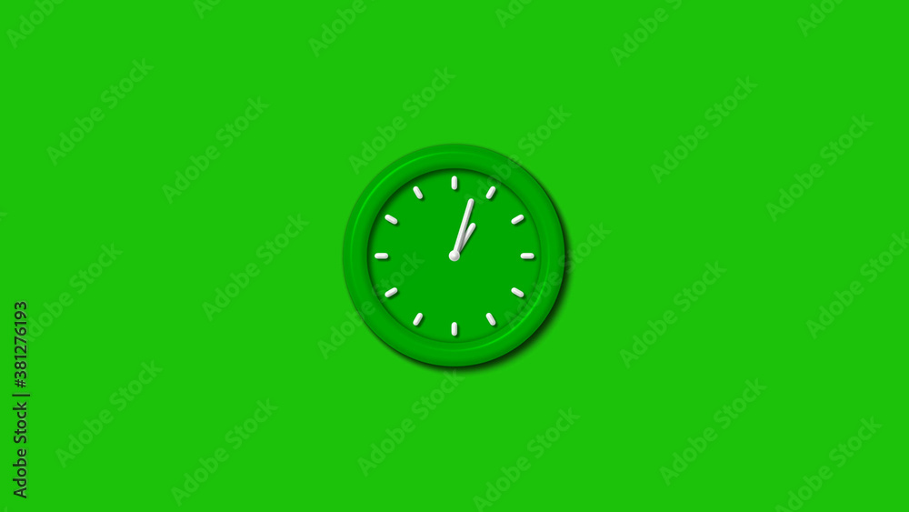 Amazing green color 3d wall clock isolated on green background,3d wall clock Amazing green color 3d wall clock isolated on green background,3d wall clock