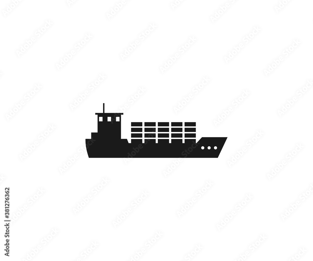 Cargo, ship, transport icon Vector illustration, flat.