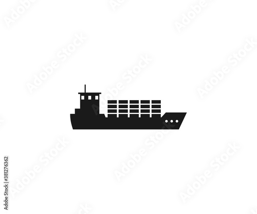 Stampa su tela Cargo, ship, transport icon Vector illustration, flat.