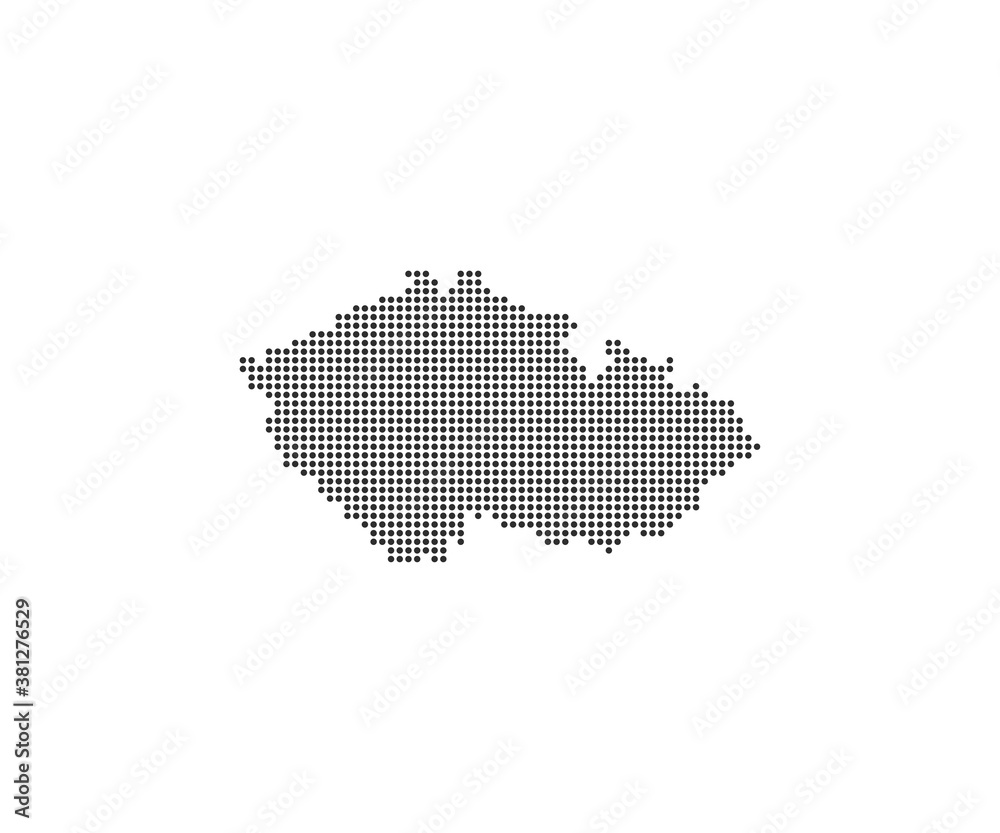 Czech Republic, country, dotted map on white background. Vector illustration.