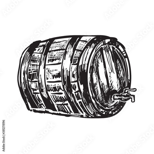 german beer barrel with tap © captainvector