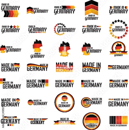 set of made in germany label icons