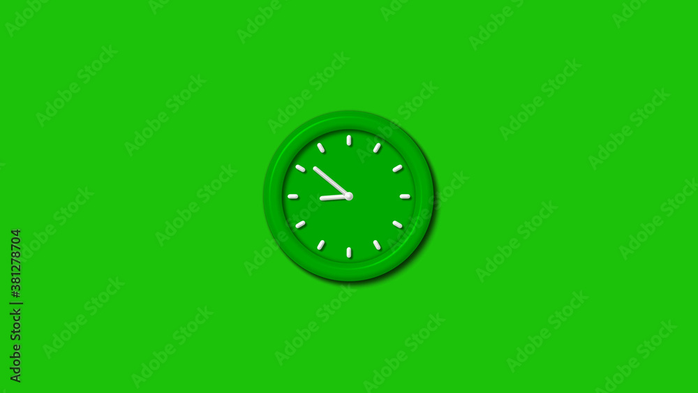 Amazing green color 3d wall clock isolated on green background,wall clock,3d clock Amazing green color 3d wall clock isolated on green background,wall clock,3d clock