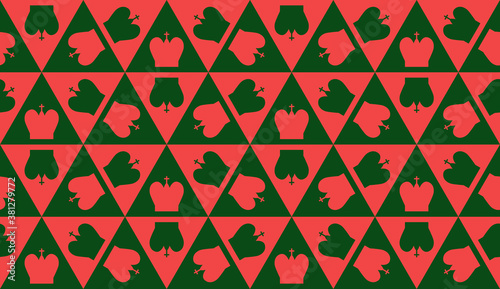 Seamless pattern with Chess king. Endless background. Vector illustration.