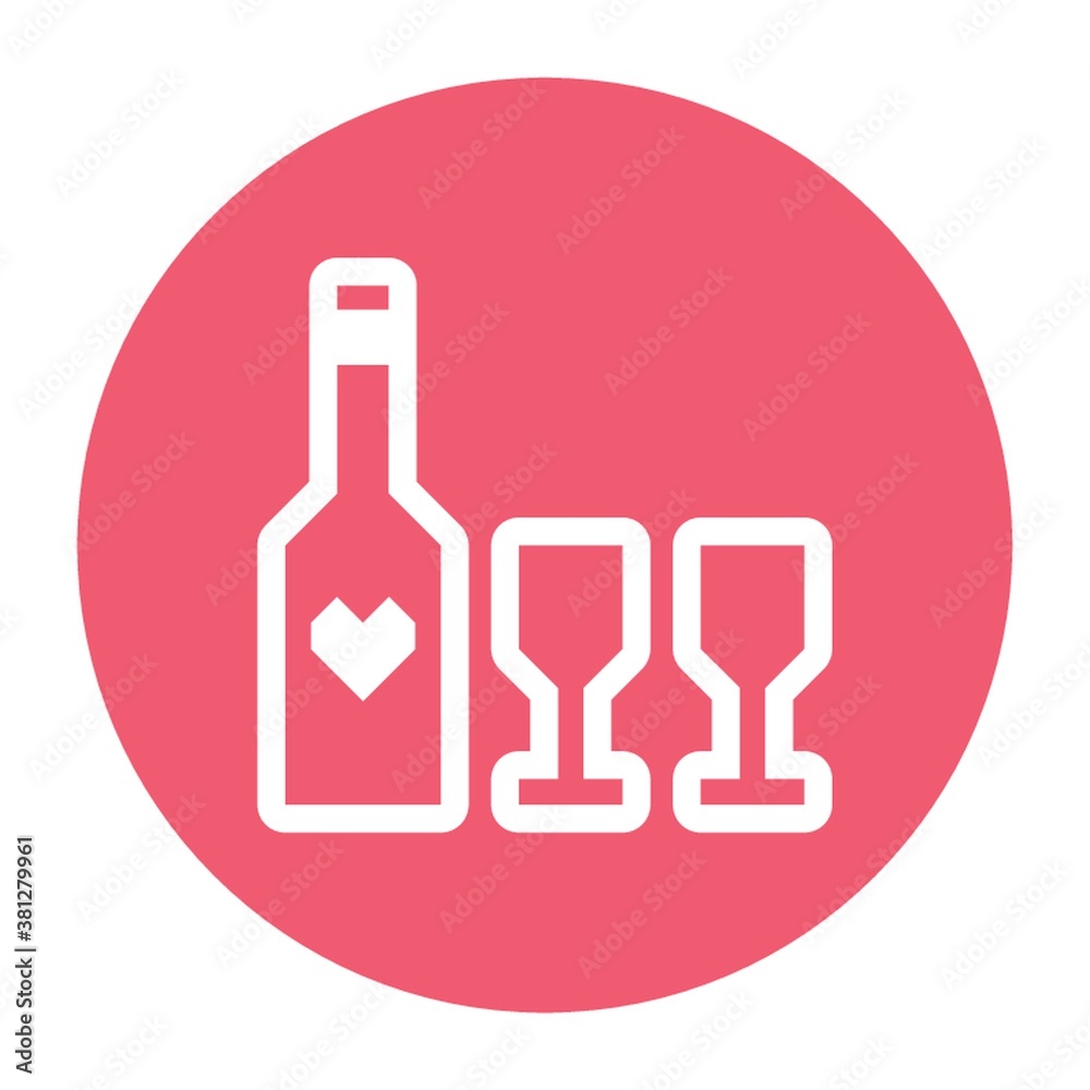 wine bottle and glasses