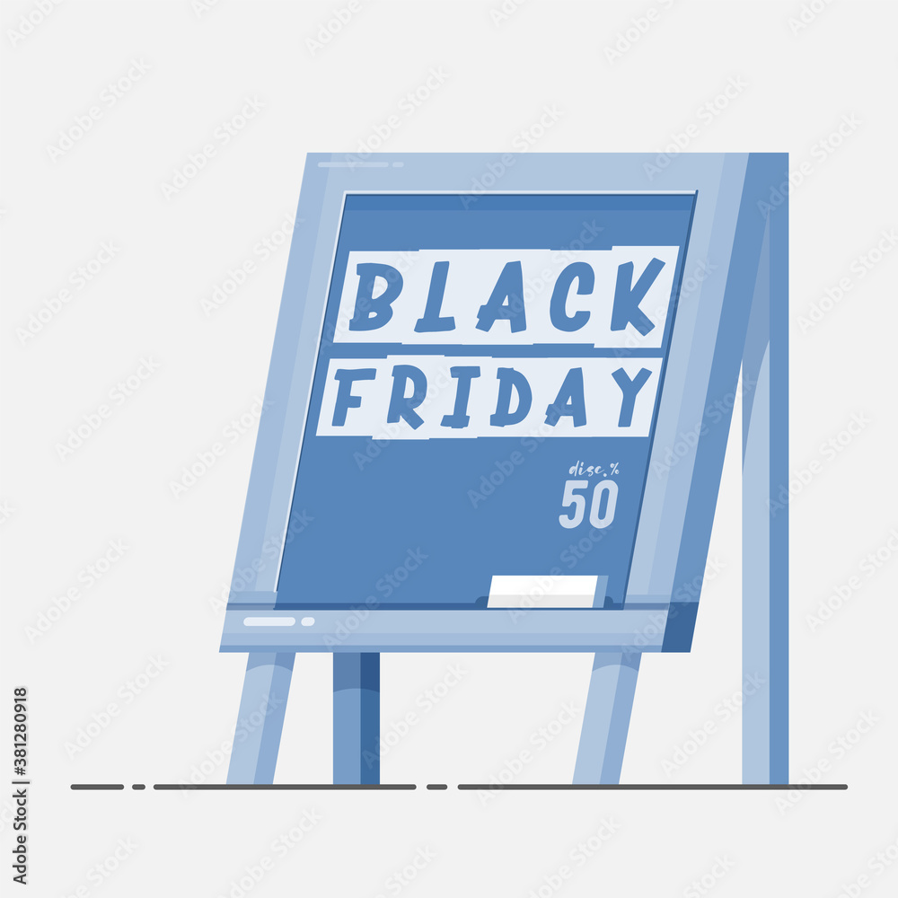 Black Friday - chalk board with banner Black Friday - chalk board with banner