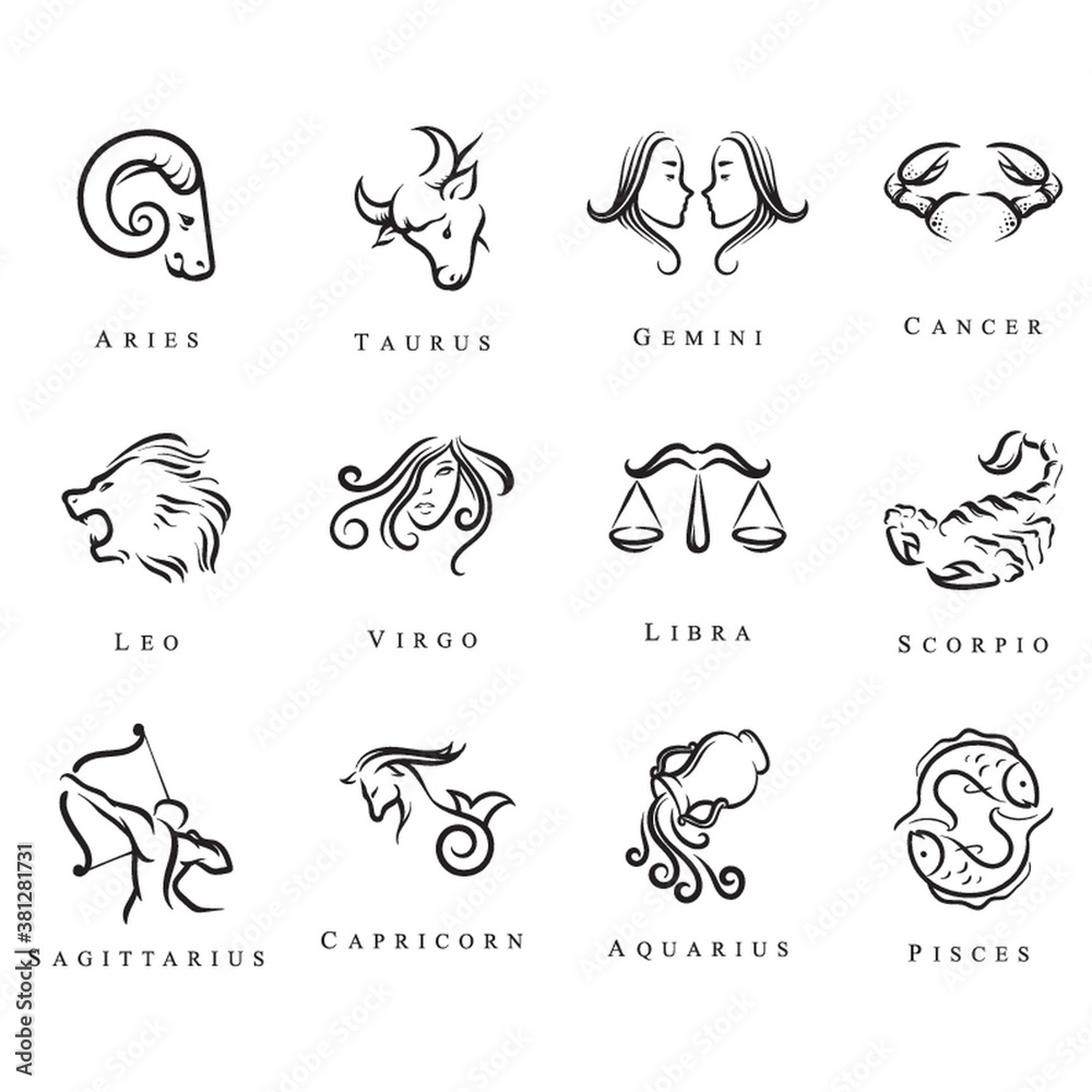 Set of horoscope icons Set of horoscope icons