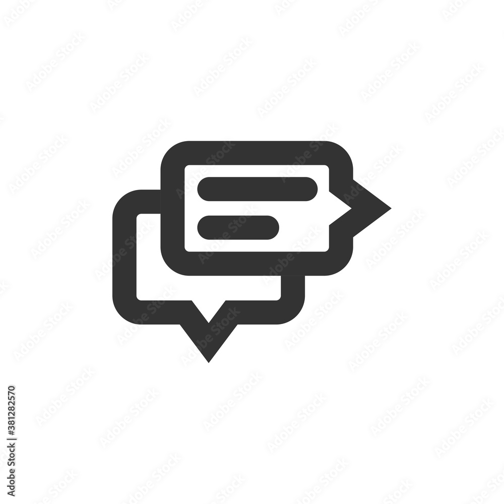 Speech bubble and dialog balloon line style vector icon. Isolated chat sign on white background Speech bubble and dialog balloon line style vector icon. Isolated chat sign on white background