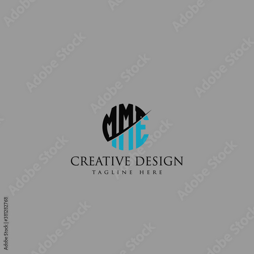  MME Letter Logo Design Cross Monogram Icon.