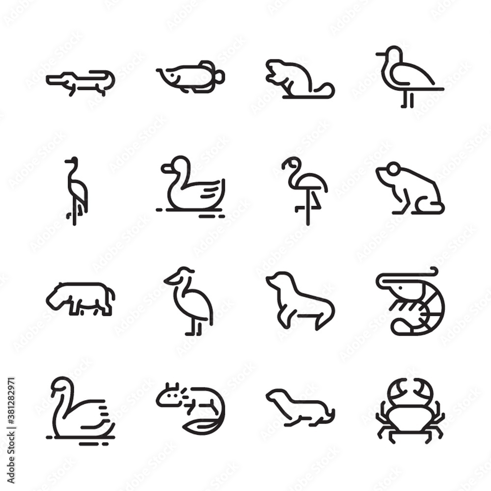 Collection of animals on a white background Collection of animals on a white background