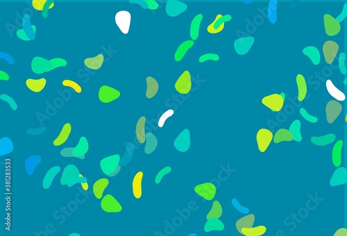 Light Blue  Yellow vector template with memphis shapes.