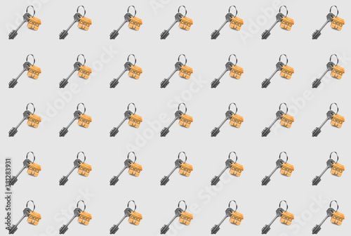 Many keys on grey background © Pixel-Shot
