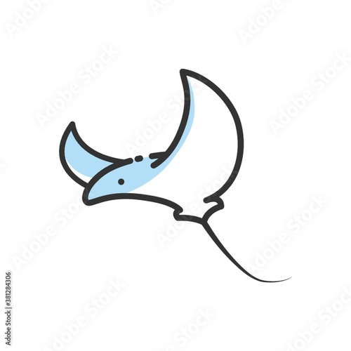 Stingray on a white background