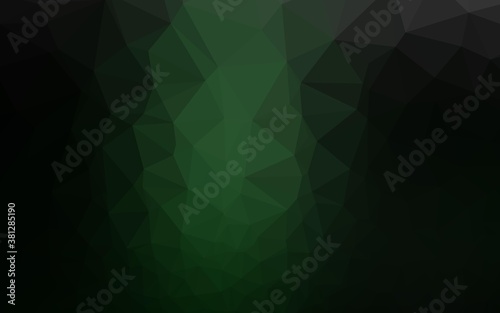 Dark Green vector abstract polygonal layout. A sample with polygonal shapes. Completely new template for your business design.