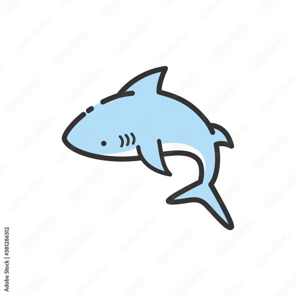 Fototapeta premium Shark on a white background