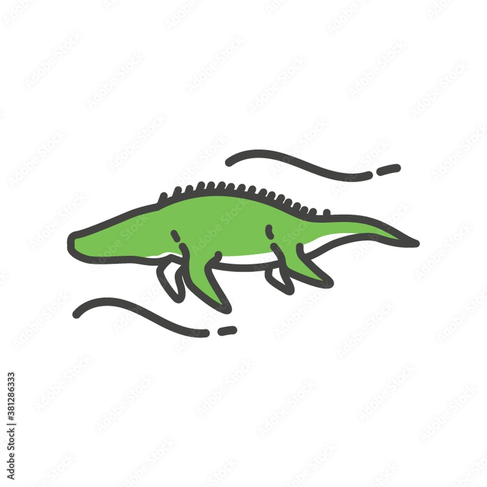 Fototapeta premium Mosasaur on a white background