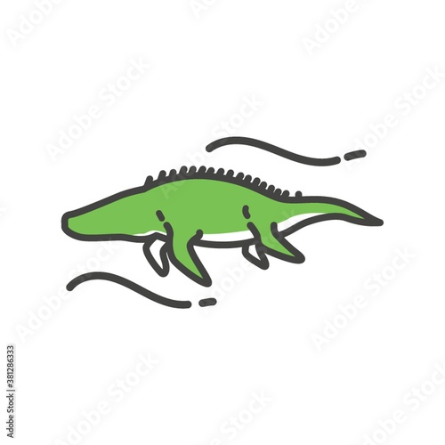 Mosasaur on a white background