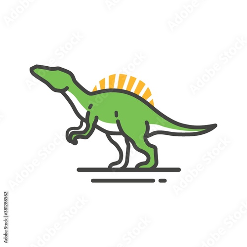 Spinosaurus on a white background