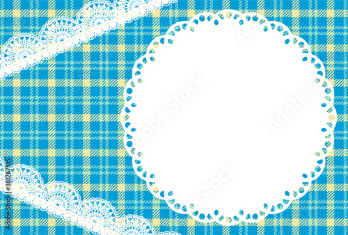 【ホワイトデー素材】タータンチェックとレースのメッセージカード