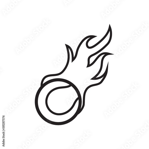 tennis ball on fire