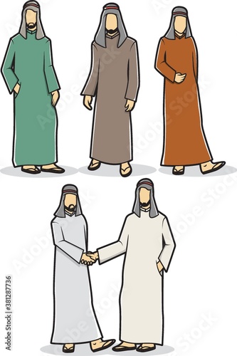 set of middle eastern man icons