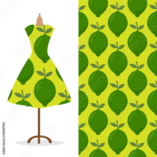 Womens long dress mock up with bright seamless