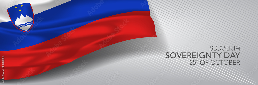 Slovenia sovereignty day vector banner, greeting card. Slovenia sovereignty day vector banner, greeting card.