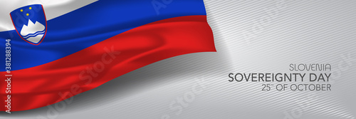 Slovenia sovereignty day vector banner, greeting card.