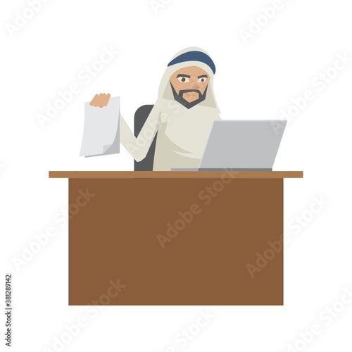 middle eastern businessman working in the office