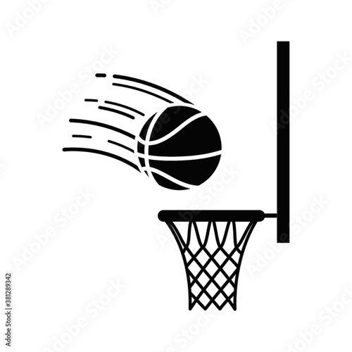 basketball going into hoop