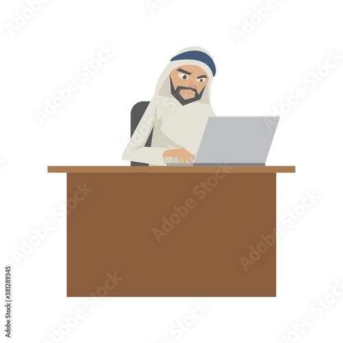 middle eastern businessman working in the office