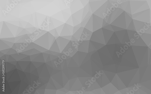 Light Silver, Gray vector polygonal template. Geometric illustration in Origami style with gradient. Template for your brand book.