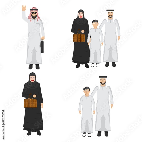 set of middle eastern people icons