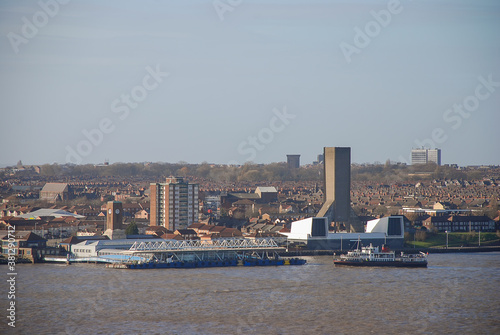 The Seacombe Ferry Terminal across the River Mersey in the Wirral, UK photo
