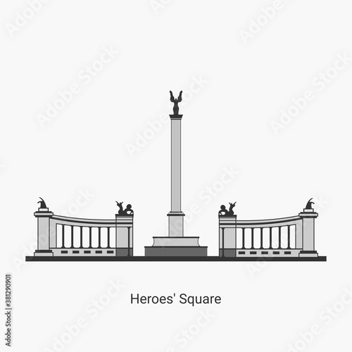 Photography Heroes's Square in Hungary capital icon