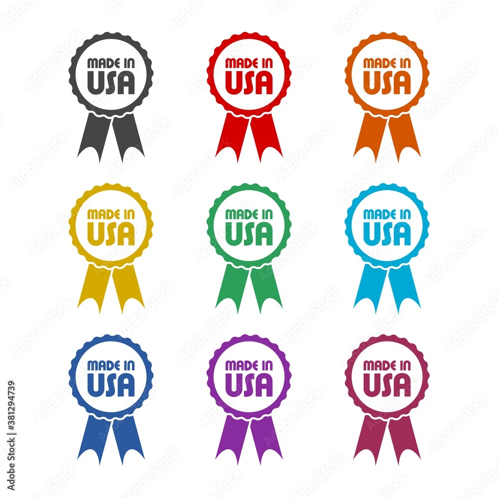 Made in USA emblem badge, color set Made in USA emblem badge, color set