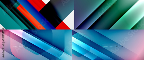 Set of creative geometric vector backgrounds. Modern trendy design templates