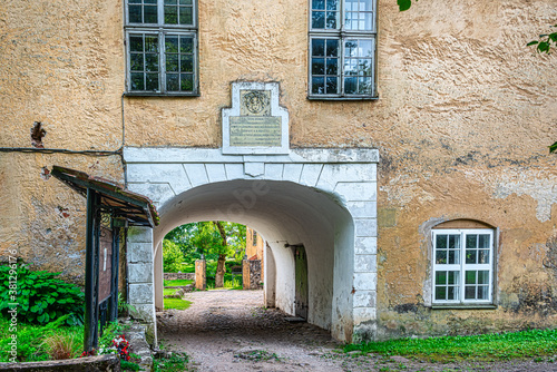 Lielstraupe medieval castle in the village of Straupe in Vidzeme, in northern Latvia.  photo