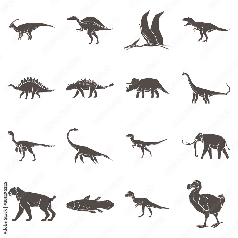 Collection of prehistoric animals Collection of prehistoric animals