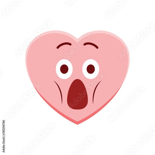 Heart character surprised