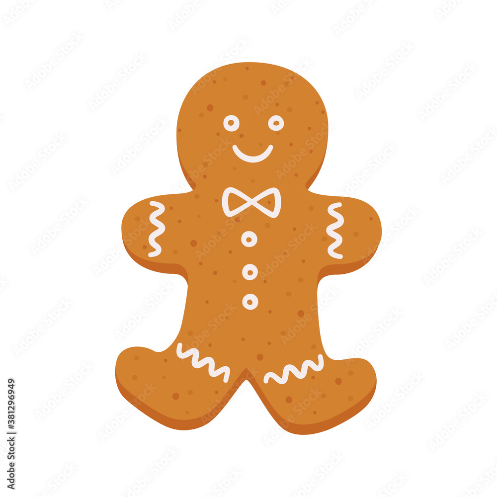 Gingerbread man. Christmas cookies. Isolated vector objects on white background Gingerbread man. Christmas cookies. Isolated vector objects on white background